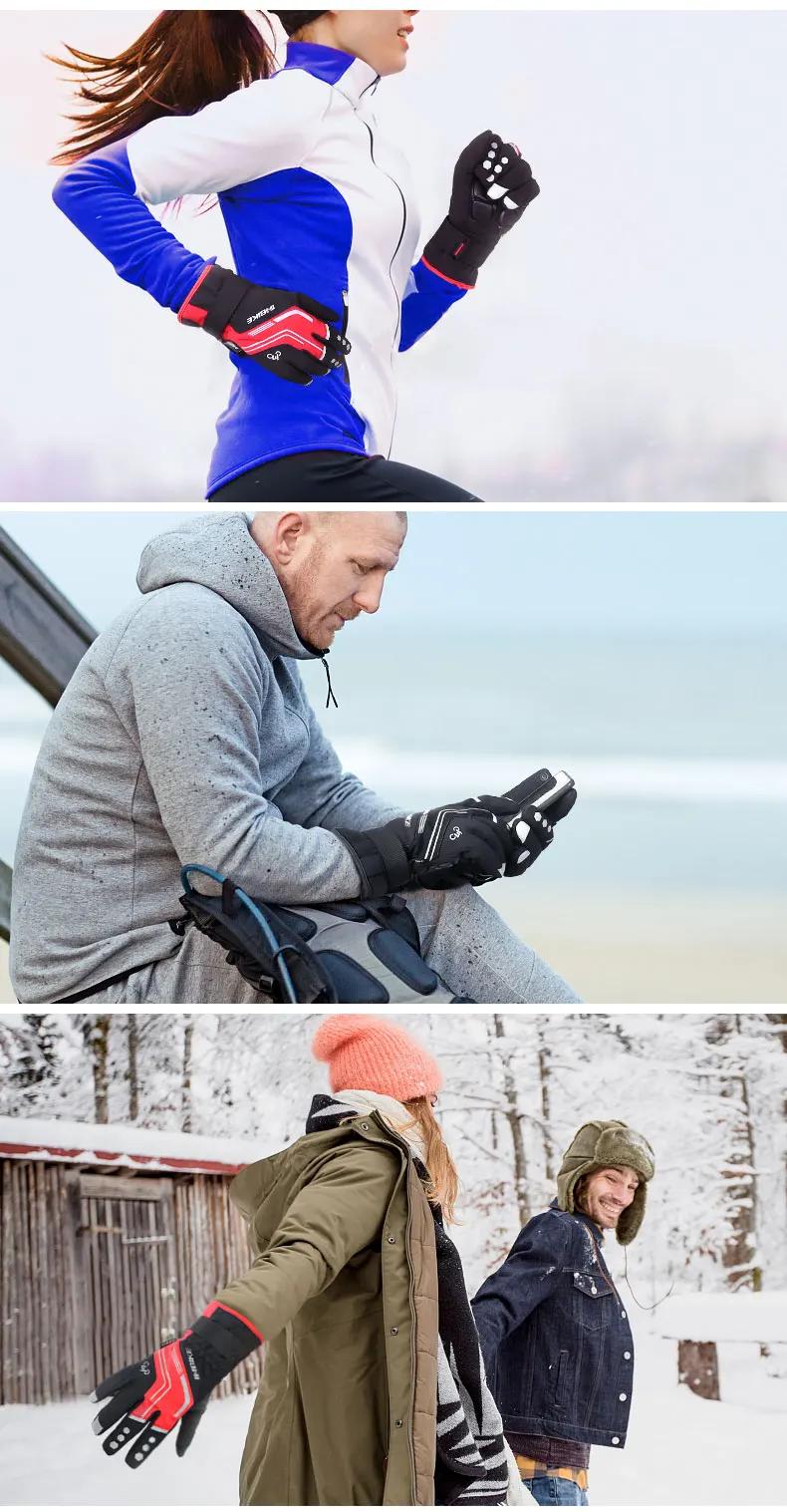 INBIKE, зимние велосипедные перчатки с сенсорным экраном, MTB, велосипедные перчатки, спортивные, противоударные, полностью отражающие пальцы, зимние велосипедные перчатки для мужчин