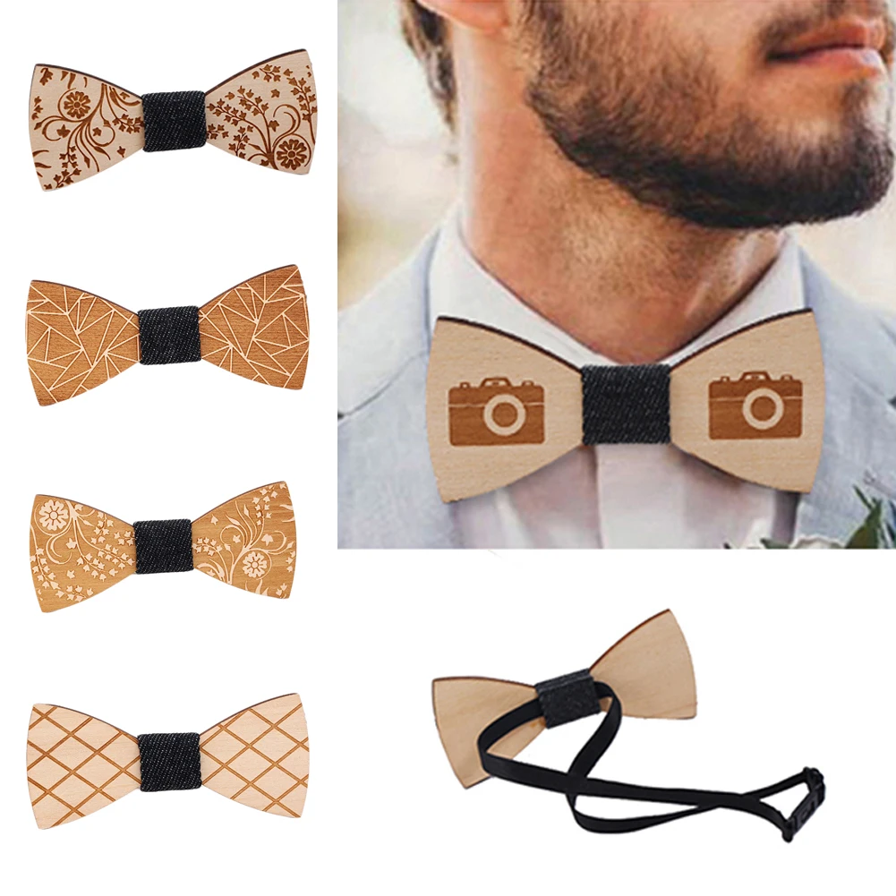 

Модный деревянный галстук-бабочка, джентльменская рубашка, галстук, цветочный деревянный галстук-бабочка для мужчин, галстук-бабочка, Свад...