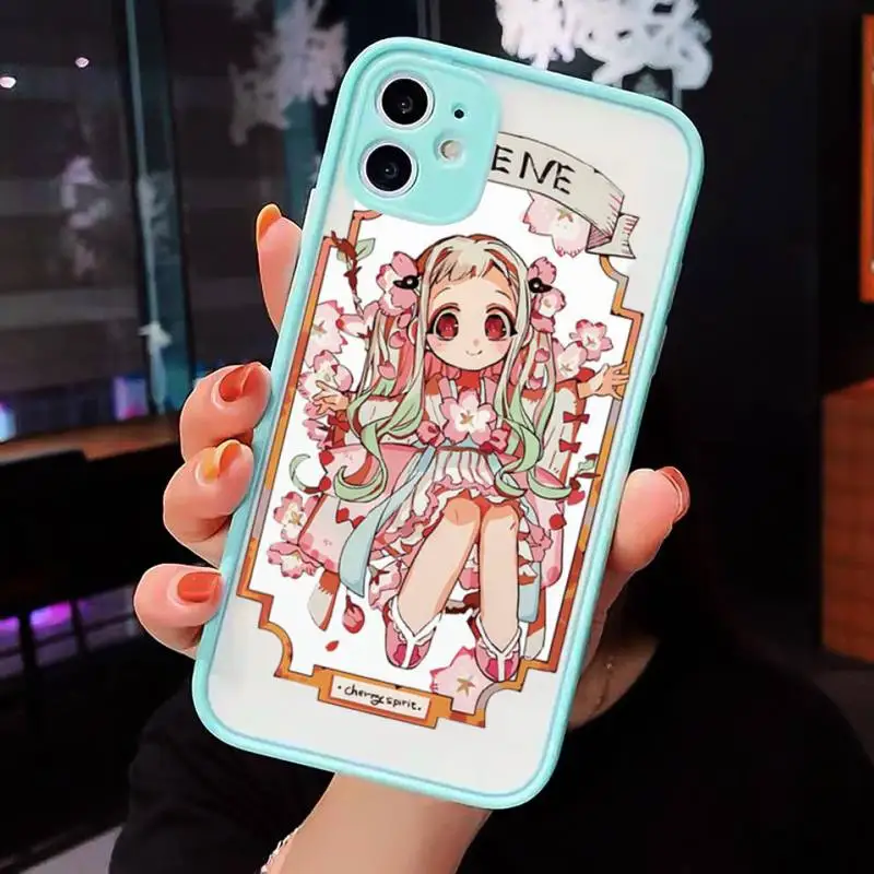 

Anime ground-bound boy Hanako-kun Phone Case For iPhone 12 11 Mini Pro XR XS Max 7 8 Plus X Matte transparent blue Back Cover