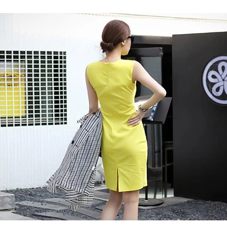 Простое однотонное платье-футляр элегантное офисное платье женские летние