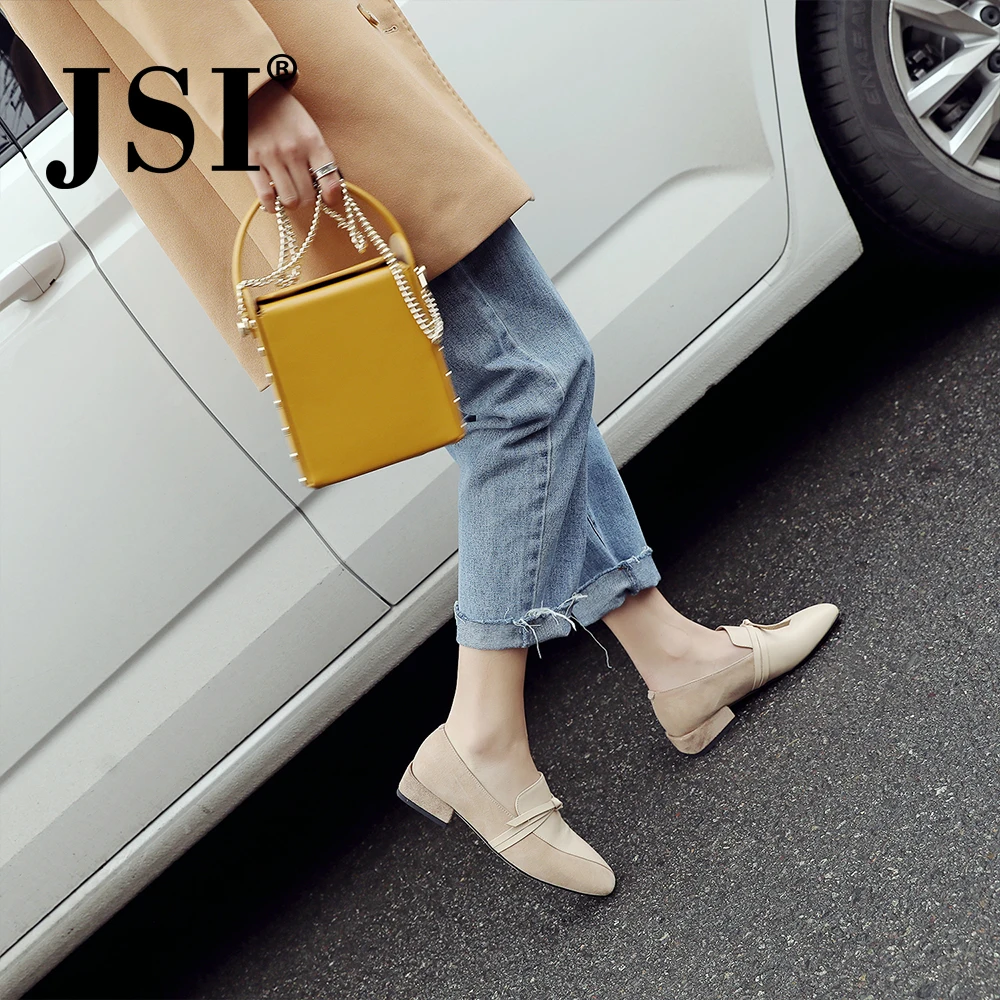 JSI/Женская обувь с квадратным носком без шнуровки из натуральной кожи Женская