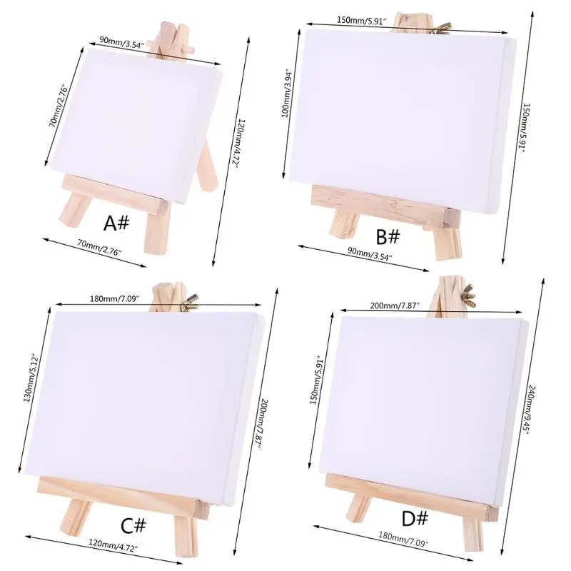 

Mini Canvas Natural Wood Easel Set For Art Painting Drawing Craft Wedding Supply