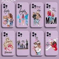 punqzy cute mama of girl boy mom baby phone case for iphone 13 12 pro max 11 xr 7 6 plus x xs 8 mothers day gift soft tpu cover
