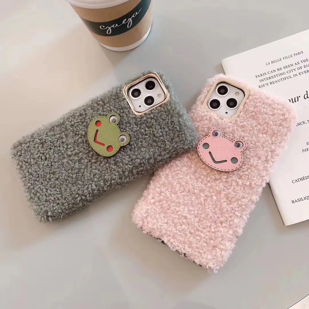 Милый чехол с лягушкой для IPhone 11 Pro Max рождеством плюшевый XR X XS 6 S 7 8 Plus пушистый