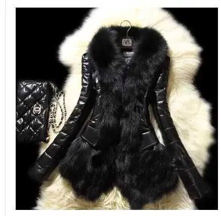 Осенне-зимнее женское платье из искусственного меха искусственная кожа