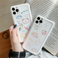 ins korea super fire white bear ice cream funny phone case for iphone 11pro xs max xr x 7 8 plus se cute cartoon soft tpu cover