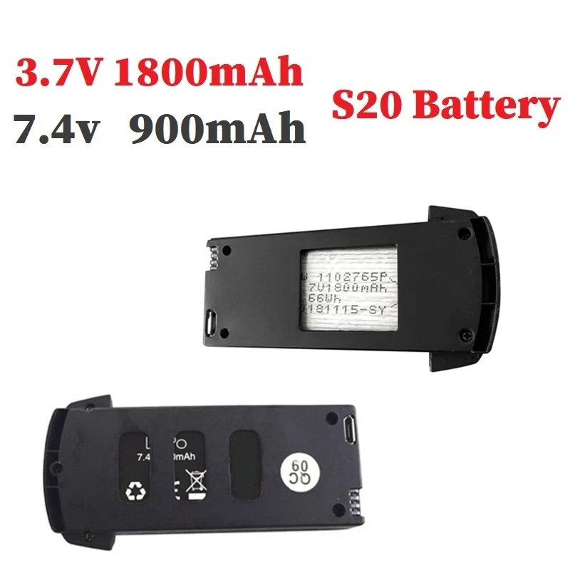

3.7V 1800mAh/7.4V 900mAh Lipo Battery For S20/H78G Drone RC Quadcopter Spare Parts for S20/H78G 3.7v/7.4v Rechargeable Battery