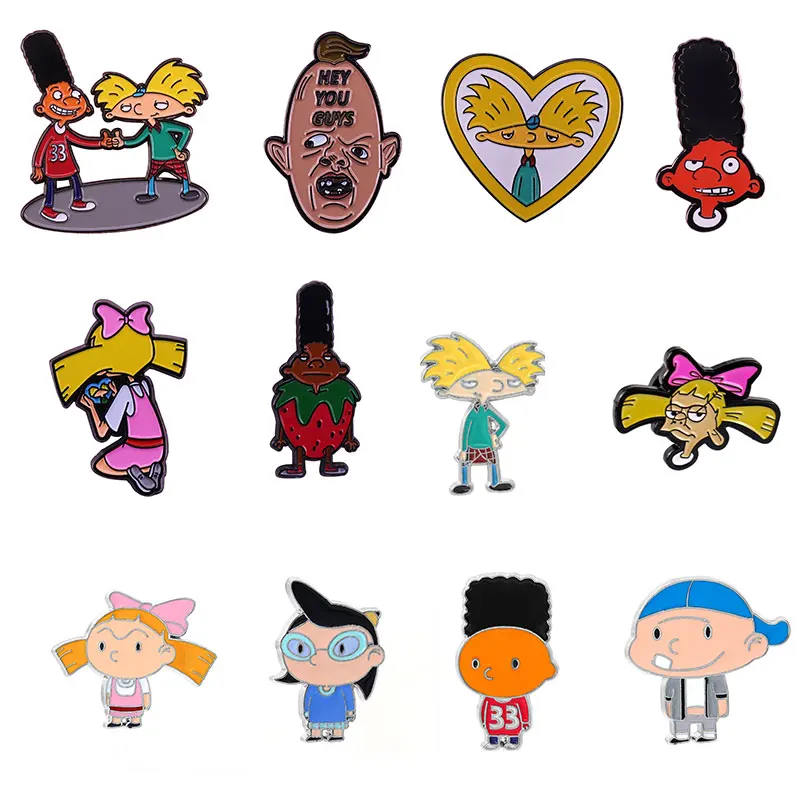 

Hey, Arnold Enamel Pins Funny Anime Alloy Metal Cartoon Brooch Backpack Hat Bag Collar Lapel Badge Fashion Jewelry Gifts