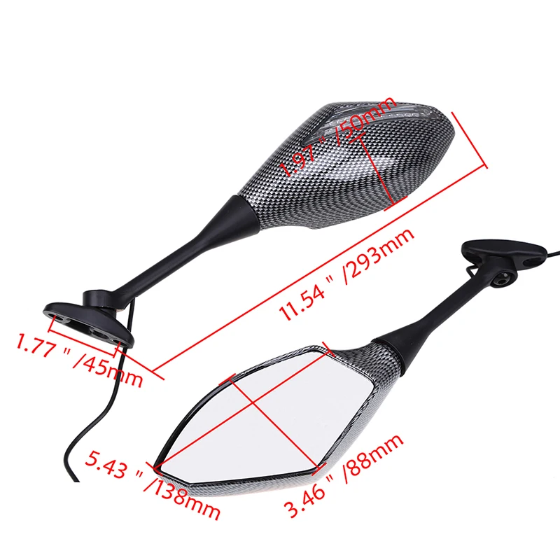 Встроенное зеркало заднего вида POSSBAY со светодиодными стрелками и указателем