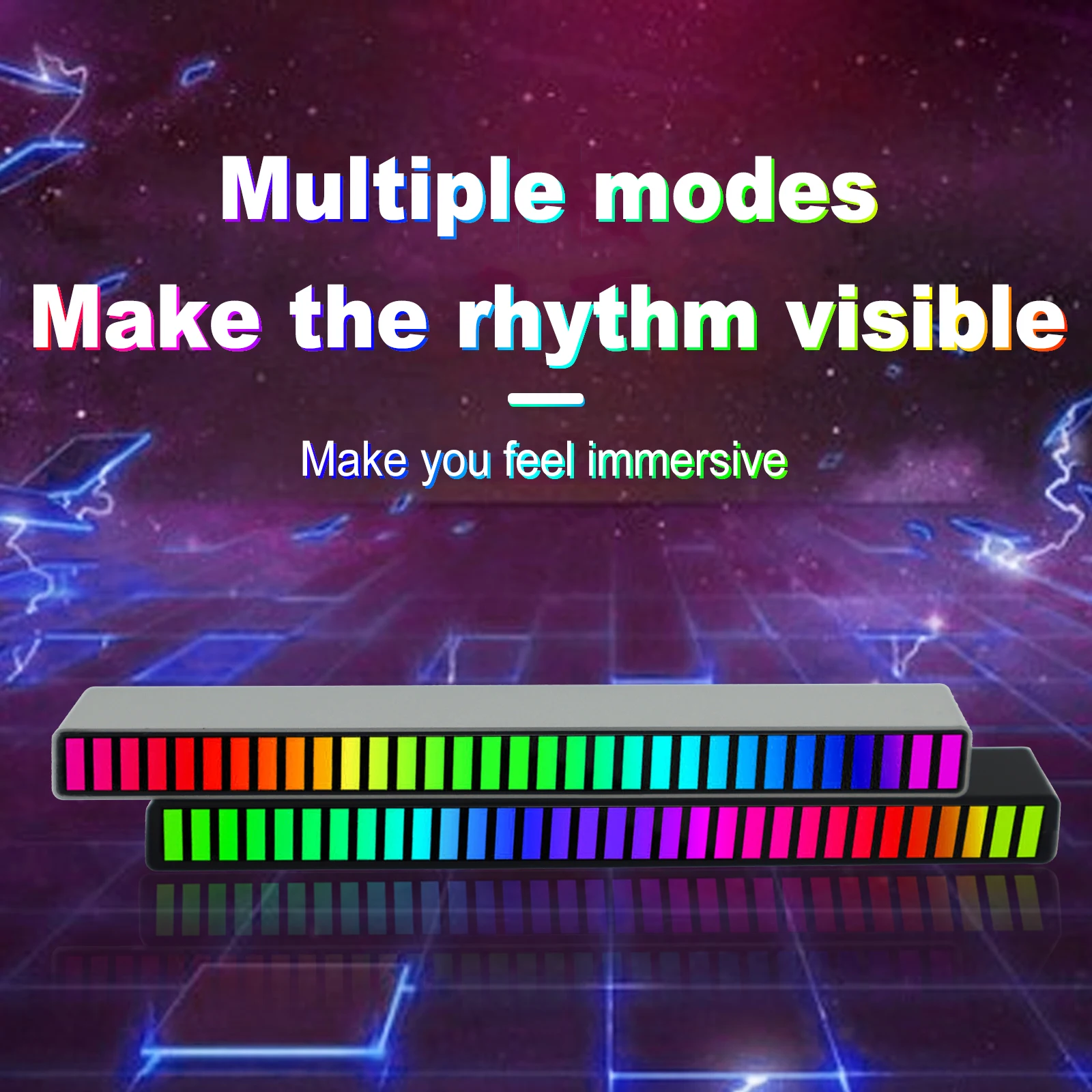 RGB LED Light Bar Sound Control APP Colorful Atmosphere Lamp Pickup Rhythm For Car Desktop Game Room Decor Strip | Лампы и освещение