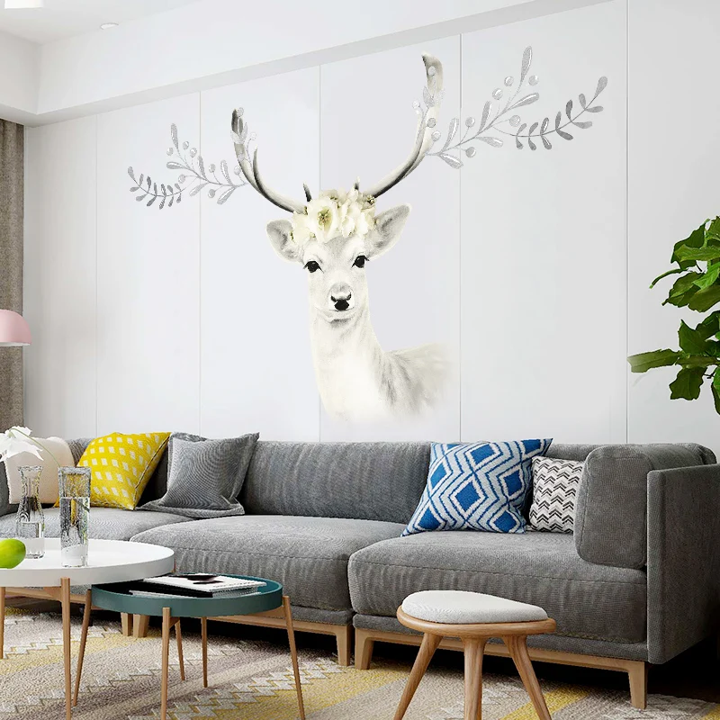 Креативные настенные стикеры в виде оленя украшение для детской комнаты