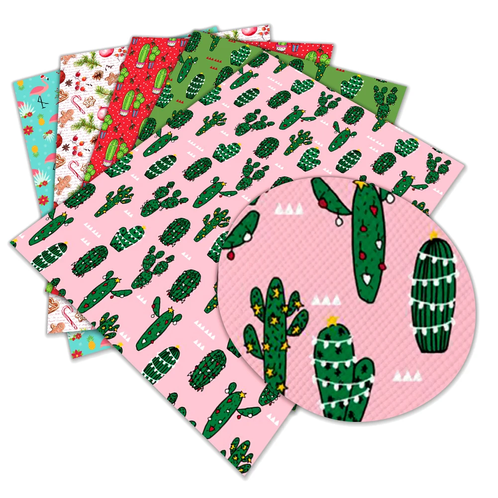 Тканевые листы из искусственной кожи с рождественской тематикой 30 х136 см