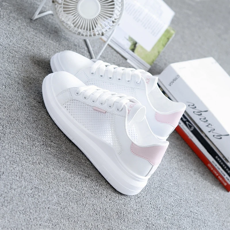 

New Women Chunky Sneakers Shoes New Female Korean Fashion Black White Platform Thick Sole Running Casual Shoe Woman 5cm