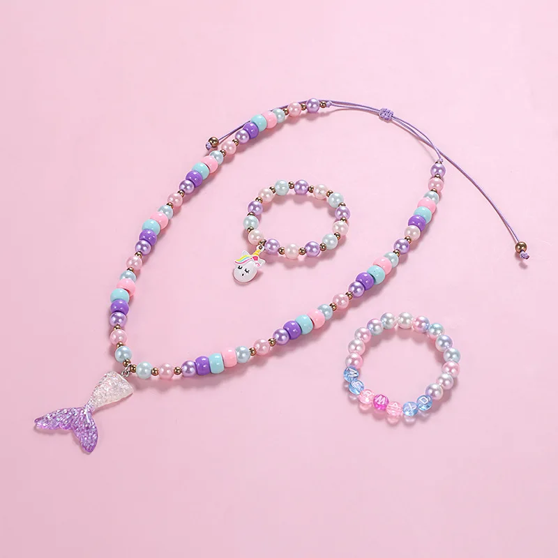 

Beautiful Mermaid Scales Animals Unicorn Cute Necklace Earrings Bracelet Cosplay Jewelry Sets for Kids Girls Christmas Jewelry