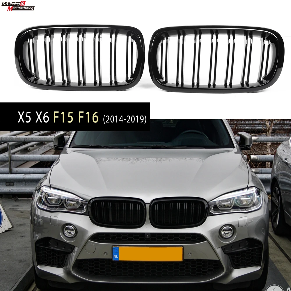 2 планка ABS черный глянец стеллажи гриль почек для BMW F15 X5 (2014 2018) F16 X6 (2015 2019)|Гоночные