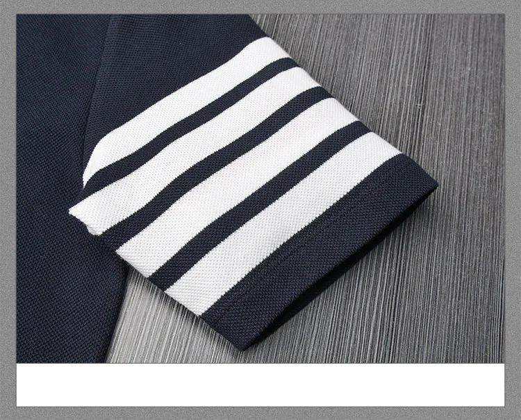 

2021 Fashion TB THOM Brand Polo Shirt Men Women Short Sleeve Casual Clothing Solid Striped Summer Turn Down Collar Cotton Polo