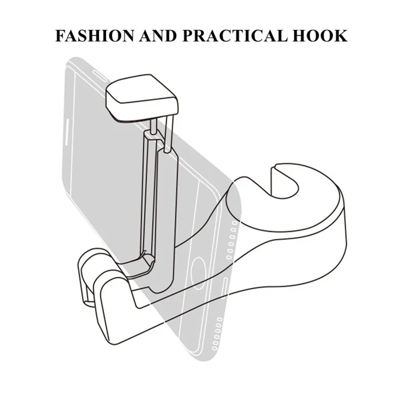 2 In1 автомобиля крючки спинки сиденья вешалка для сумок держатель телефона Подставка микрофона автомобилей