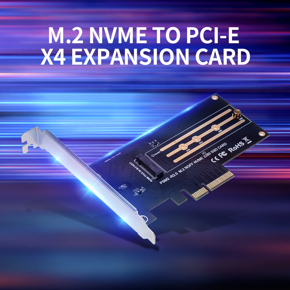 M.2 NVME Адаптерная карта M-ключ к PCI-E X4 Расширение SSD Поддержка высокоскоростного протокола Широкая совместимость.