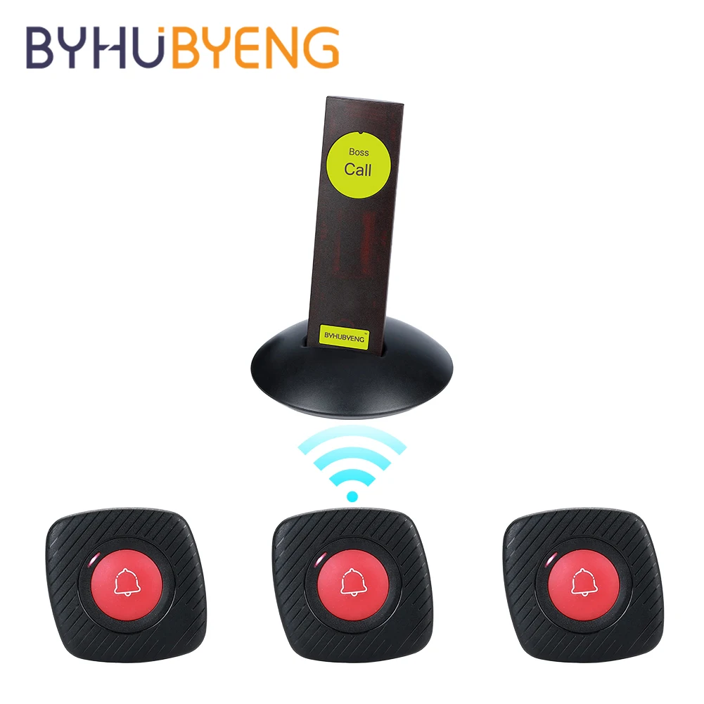 Офисный пейджер BYHUBYENG с 3 напоминаниями и 1 звонком для руководителя беспроводная
