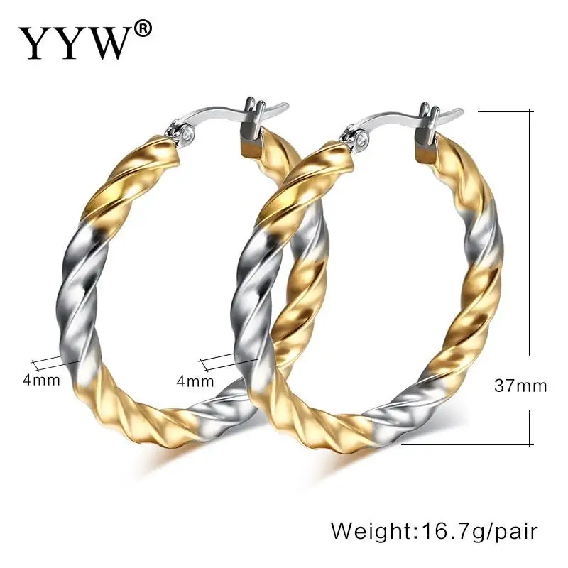 Полые серьга Кольцо из нержавеющей стали серьги зрелости Для женщин закрученный