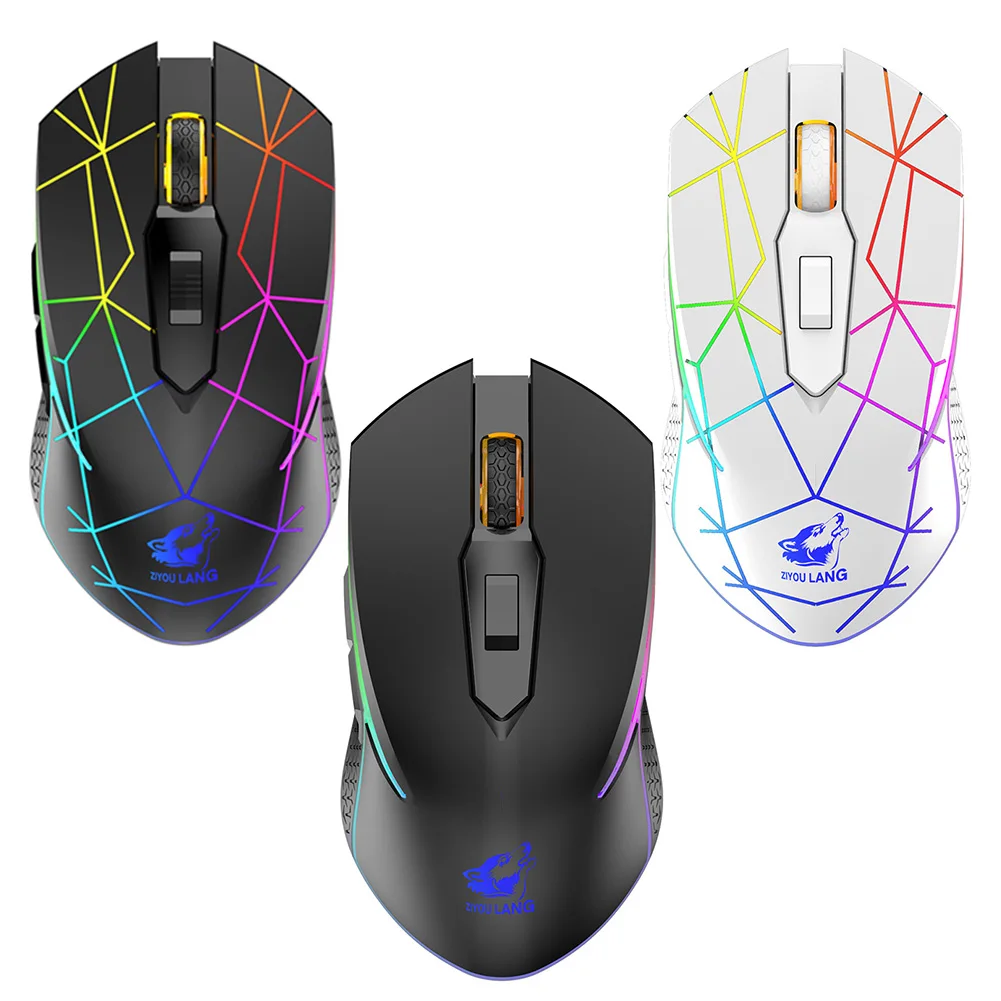 Беспроводная подсветка RGB компьютерная мышь перезаряжаемая Бесшумная