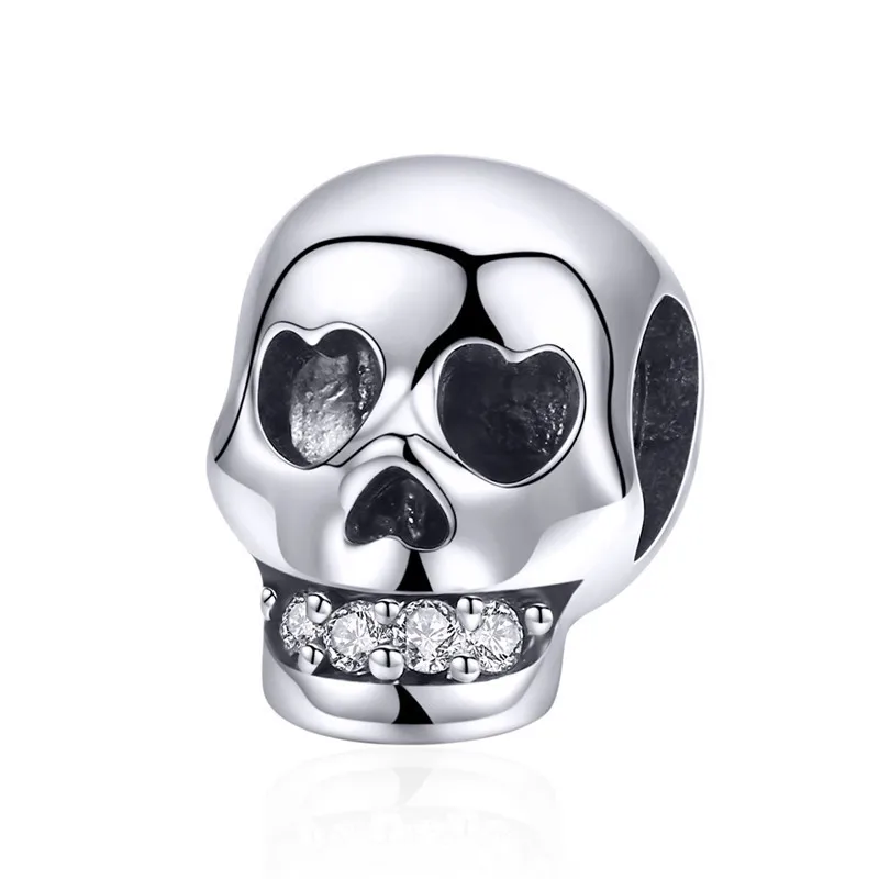 Fit Pandora браслет стерлингового серебра 925 волшебник на Хэллоуин бусины в виде скелета S925 Циркон Шляпа Череп Подвески для DIY ювелирных изделий - Цвет: asd1965
