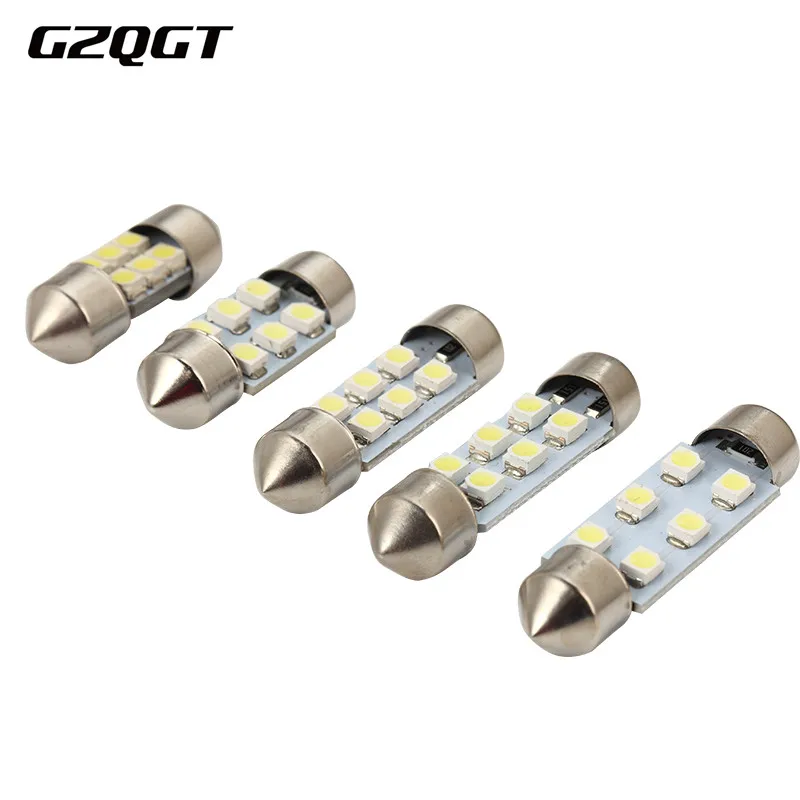 100X Автомобильный свет C5W 6 SMD LED 100 шт 31 мм 36 39 41 белый 3528 1210 6SMD 6LED гирлянда купольная