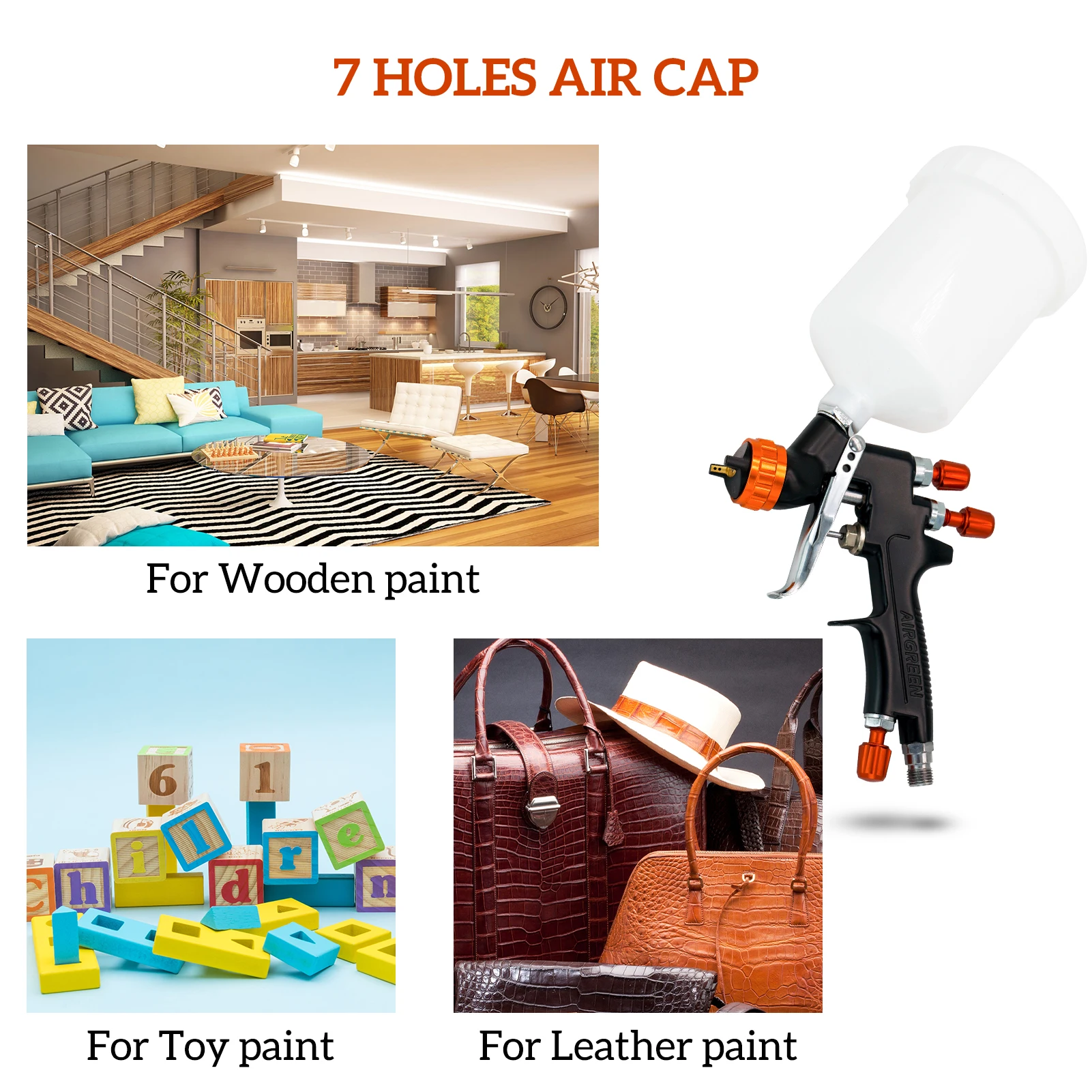 

1.3mm Spray Gun Professional HVLP Automotive Air Paint Repair Car Paint Adjustable Gravity Feed Auto Pneumatic