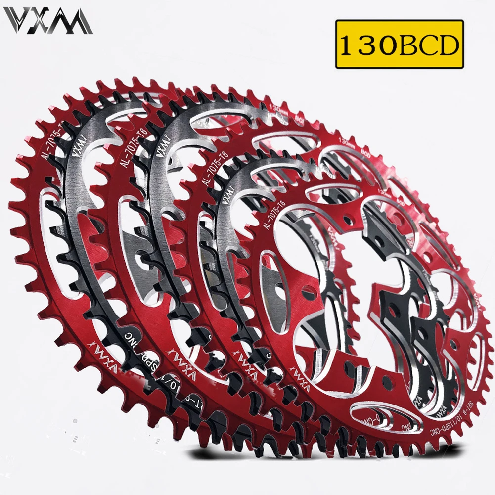 

VXM Bike Single Disc 110BCD 130BCD Positive and Negative Disc 50/52/54/56/58/60T Bicycle Crank Teeth 8/9/10/11-Speed