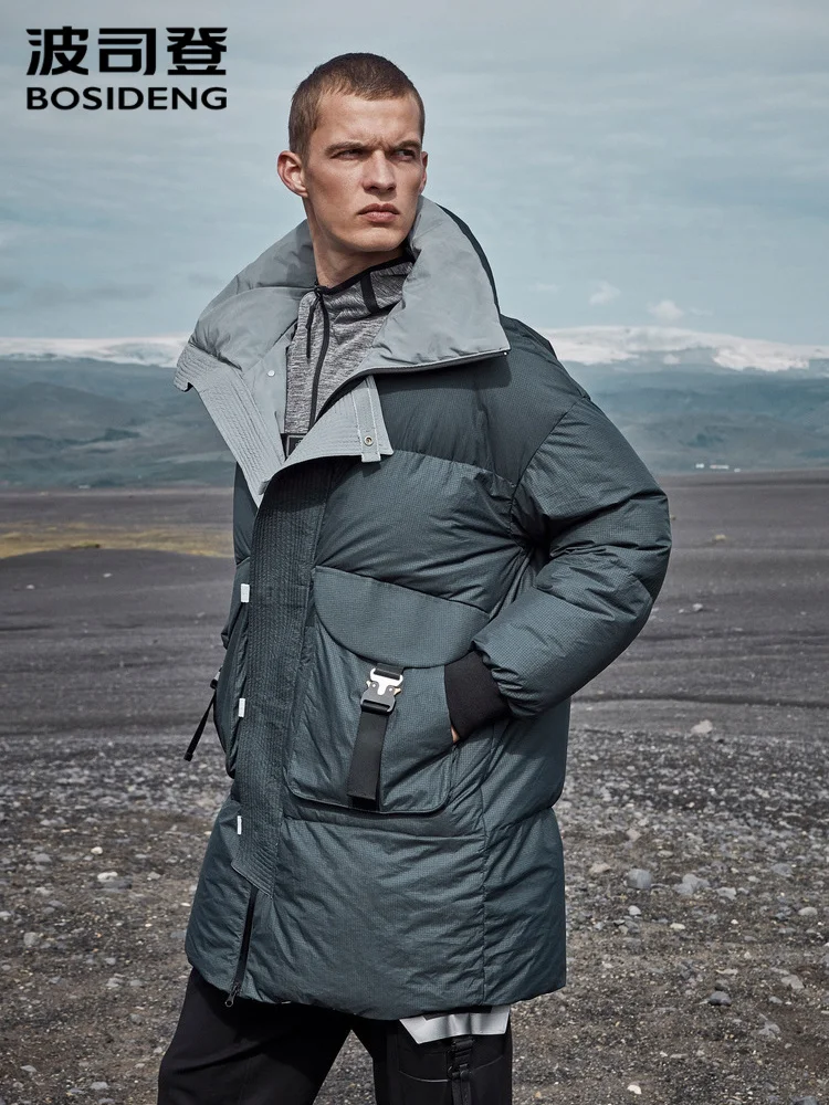 

Bosideng Men Medium Long Length Puffer Jacket With Stand Collar Men Duck Down Coat Winter Male Casual Down Warm Parka B90142755D