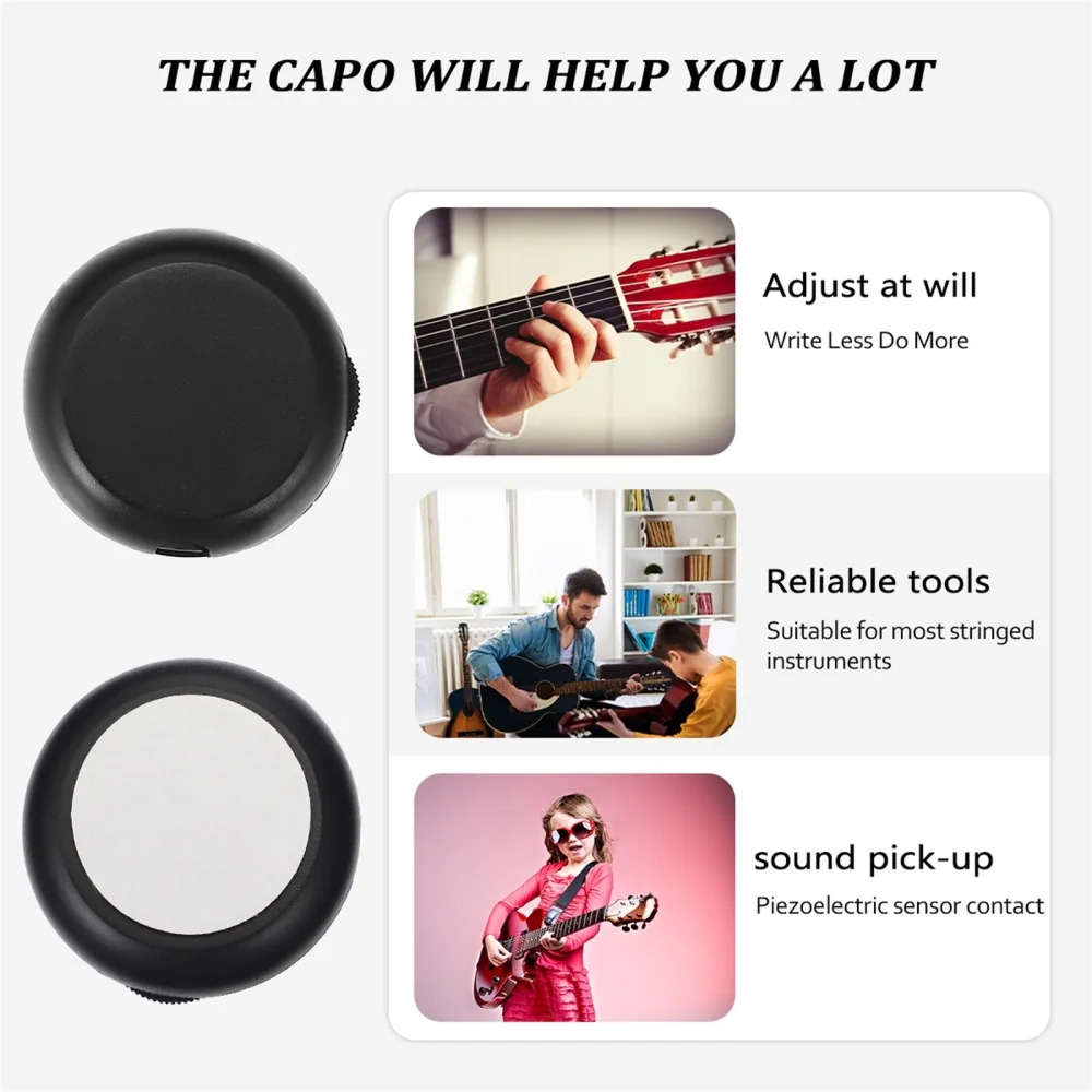 

1pc Guitar Ukulele Transducer Instrument Equipment Ukulele Guitar Accessory