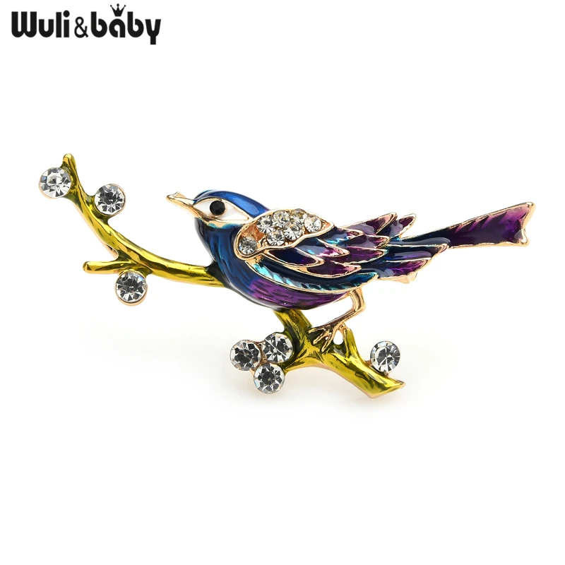Женская эмалированная брошь Wuli & baby свадебная в виде птицы украшение для