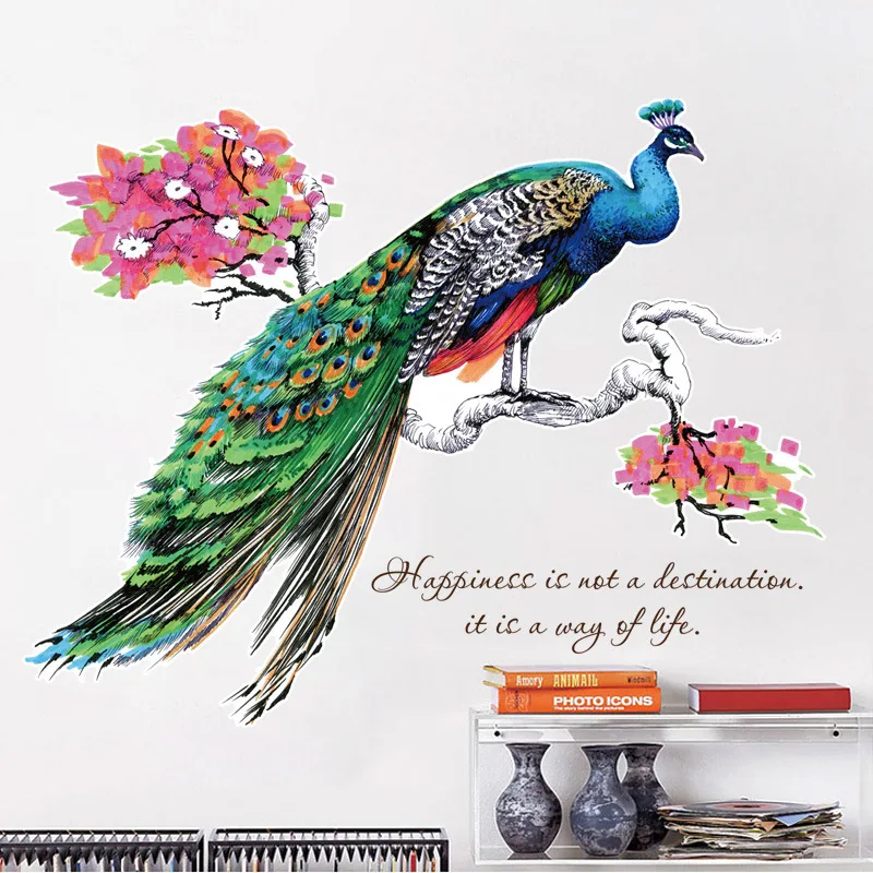 Прекрасно подходящие для жизнедеятельности Павлин мечта наклейки на стену Fo'r