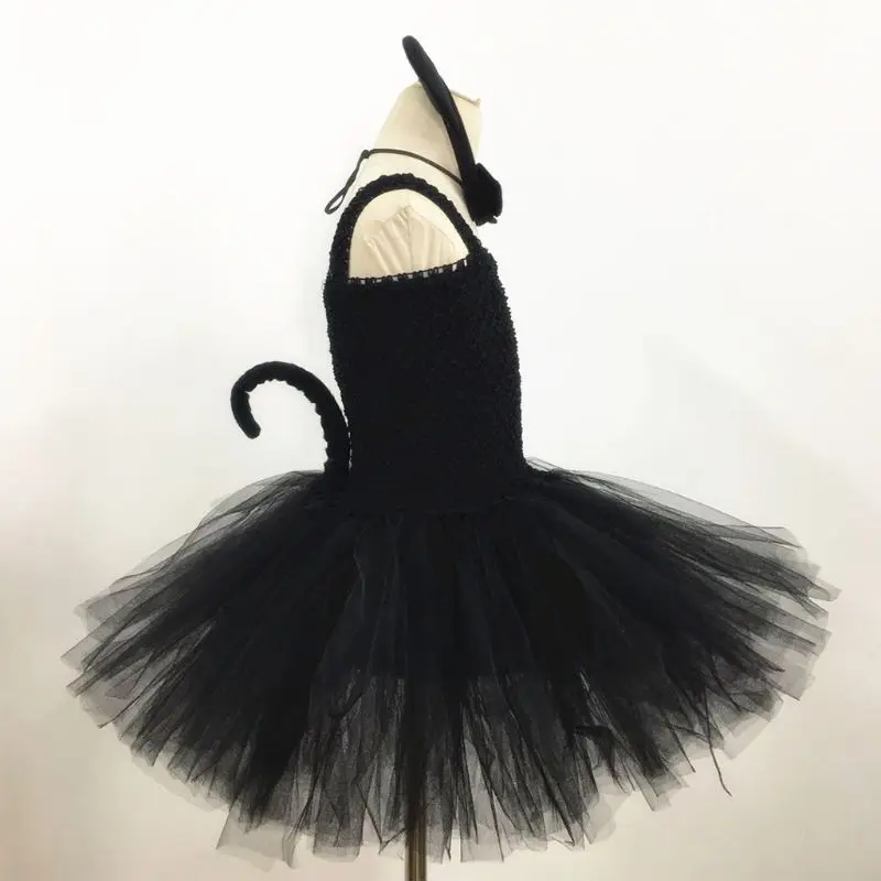 

Children Girls Halloween Costume Pettiskirt Dress Headband Tie Tail Suit Q6PB