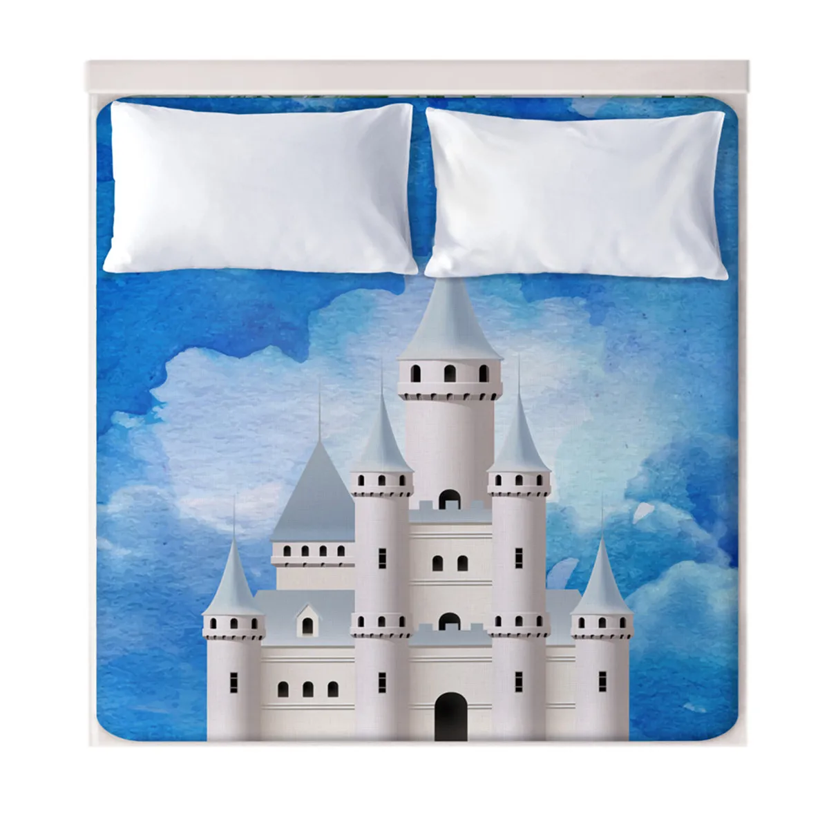 1 шт. 100% полиэстер с принтом замка простыня для матраса девочек Рождественское