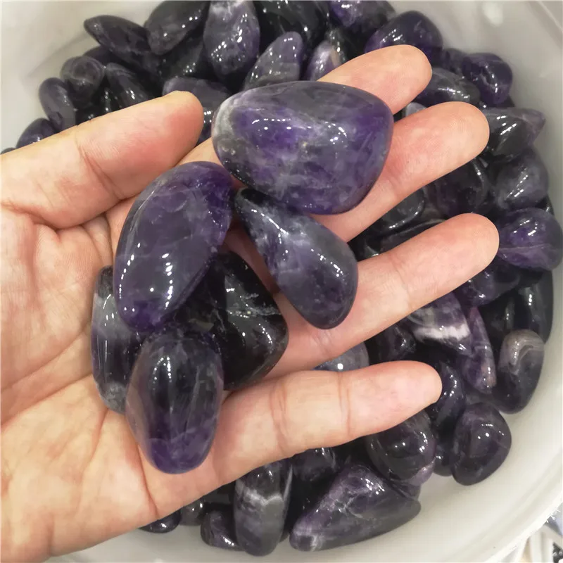 Оптовая продажа 100 г натуральный большой аметист гравия руды галтованные камни