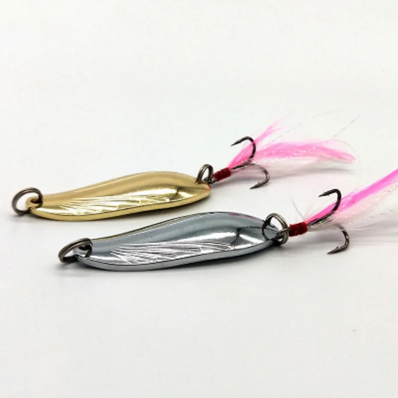 Металлическая рыболовная приманка Luya с блестками и перьями жесткая бионическая