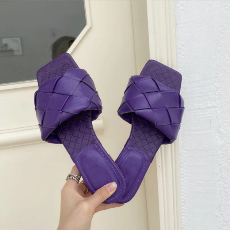 Женские сетчатые кожаные сандалии уличные пляжные шлепанцы на плоской подошве с