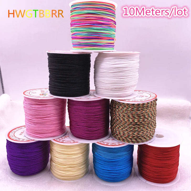 

10Meters/lot 0.8/1.0mm White Nylon Cord Thread Chinese Knot Macrame Cord Bracelet Braided String DIY Tassels Beading Thread