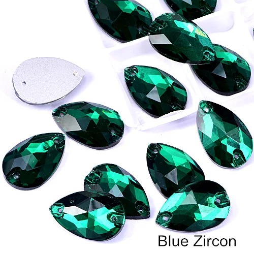 Blue Zircon Слеза много Цвета с украшением в виде кристаллов Стекло пришить стразы пришивные стразы прямая швейная стразы свадебное платье B3839 - Цвет: Blue Zircon