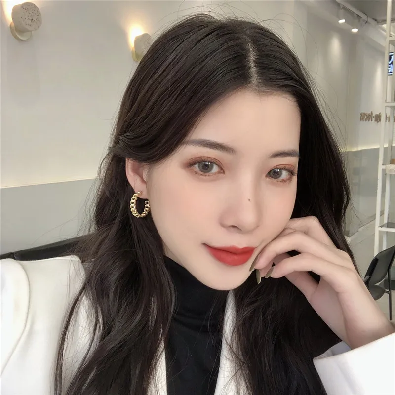 

Hip Hop Rock Contracted Chain Earrings Contracted Party C Type Restoring Ancient Ways Earrings Girl Jewelry Gifts