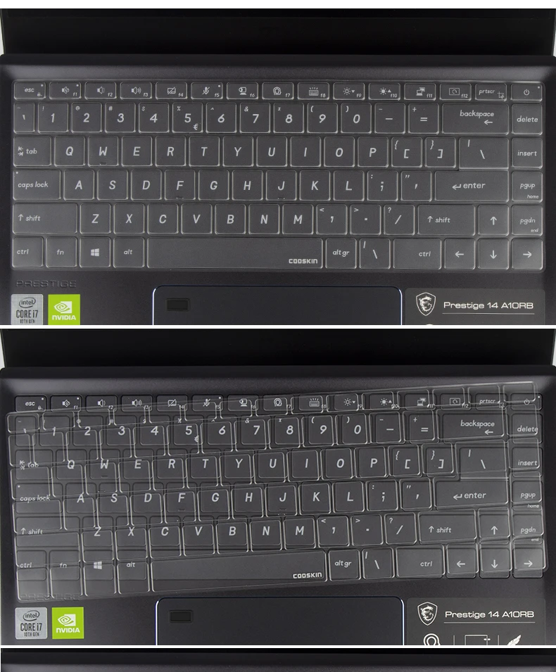 Ноутбук ультра тонкий прозрачный ТПУ Защита клавиатуры Крышка для MSI престиж