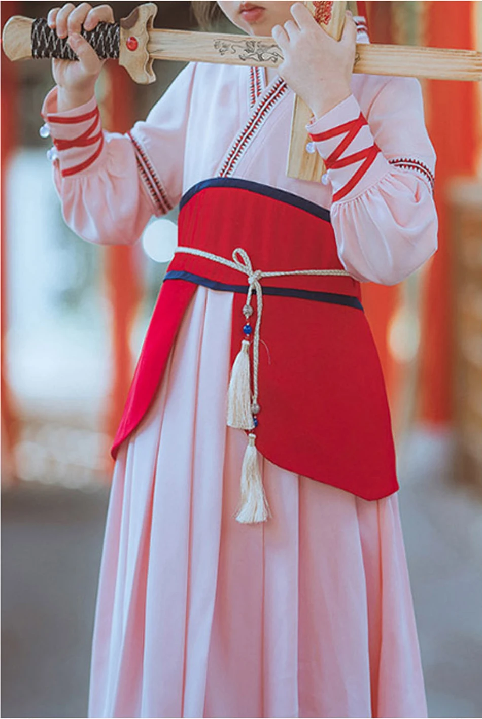 

MUABABY Mulan Princess Dress For Girls Chinese Traditional Role Playing Clothes Halloween Party Female Hero Fancy Costumes