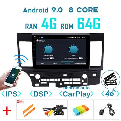 4G64G carplay NO C 4G 64G Android 9,0 1280*720P Carplay Авто gps радио для Mitsubishi Lancer-ex 2008- мультимедиа DSP ips экран без DVD плеера - Цвет: 4G64G carplay NO C