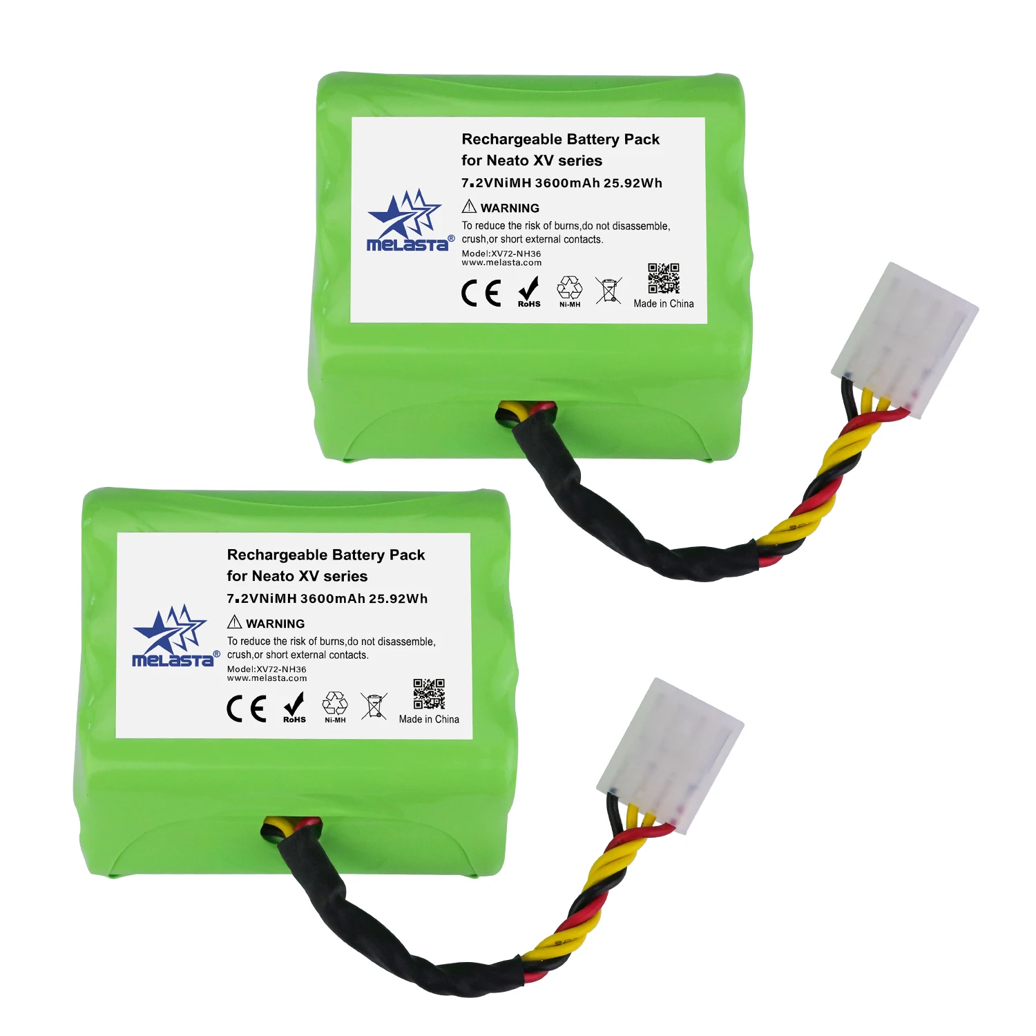 

7.2 V 3600mAh Ni-Mh Battery Pack for Neato XV Series XV-21 XV-11 XV-12 XV-14 XV-15 XV-25 XV Essential Signature Pro