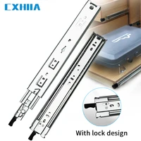 cxhiia 1 pair drawer runner fully extension ball bearing drawer slide heavy duty high bearing capacity 68kg with lock