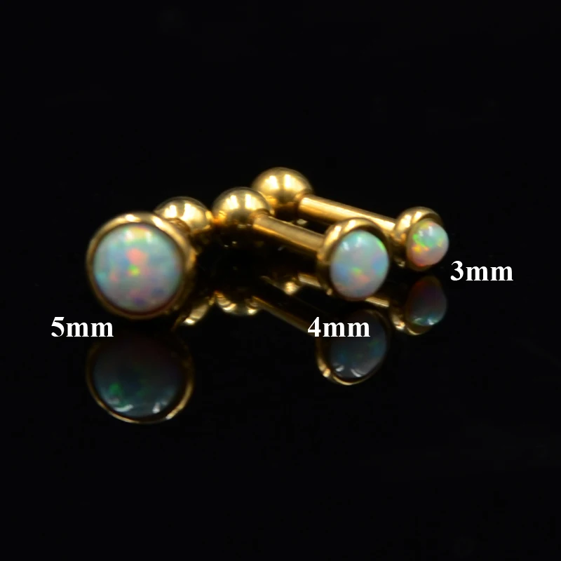 Серьга гвоздик для пирсинга козелка уха с опалом 3/4/5 мм 1 шт.|studded sneakers|stud earrings cubic