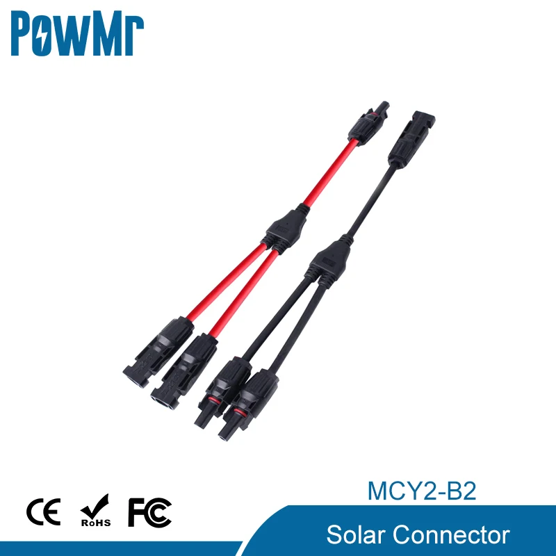 

A Pair of 20A Waterproof Solar Panel Solar Connector IP67 4mm Solar Panel Adaptor Cable With Female And Male Connectors
