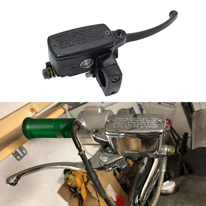 

24.5mm Front Motorcycle Hydraulic Brake Pump Master Cylinder Left Right Disc Brake Lever Universal with Brake Switch M10