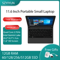 11 6 inch mini laptop j4125 12gb ram ultrathin portable pc quad core 2 7 ghz windows 10 pro small notebook student slim netbook